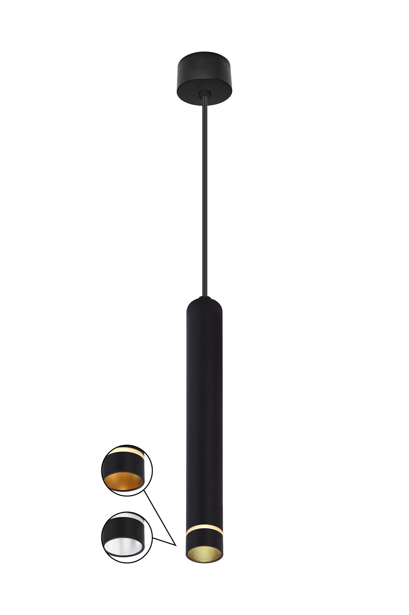 M8877  Split Pendant, 1 Light 35mm GU10 (GU11) (Not Included), Black